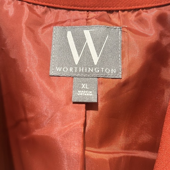 Worthington Slit Sleeve Trench Coat XL Burnt Orange Peacoat - Picture 4 of 10
